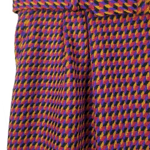 Evan Picone Women Wool Midi Pencil Skirt Vtg Size 12 Red Purple Artsy Secretary - Picture 9 of 11
